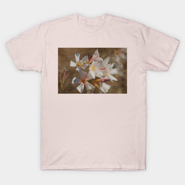 Soft Pink Blush Oleander Digital Art T-Shirt by ButterflyInTheAttic